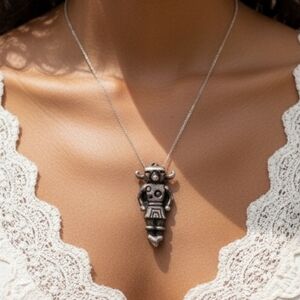 ✨️Hopi Sterling Silver Buffalo Dancer  Kachina Charm Or Pendant!